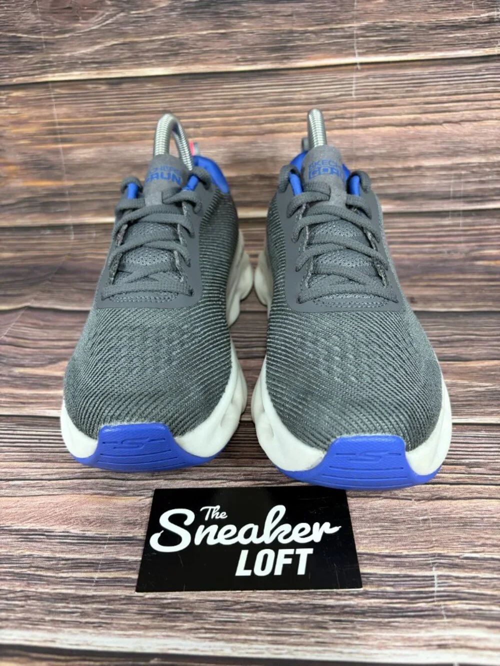 Skechers Go Run Swirl Tech Gray Athletic Running Shoes Size 7